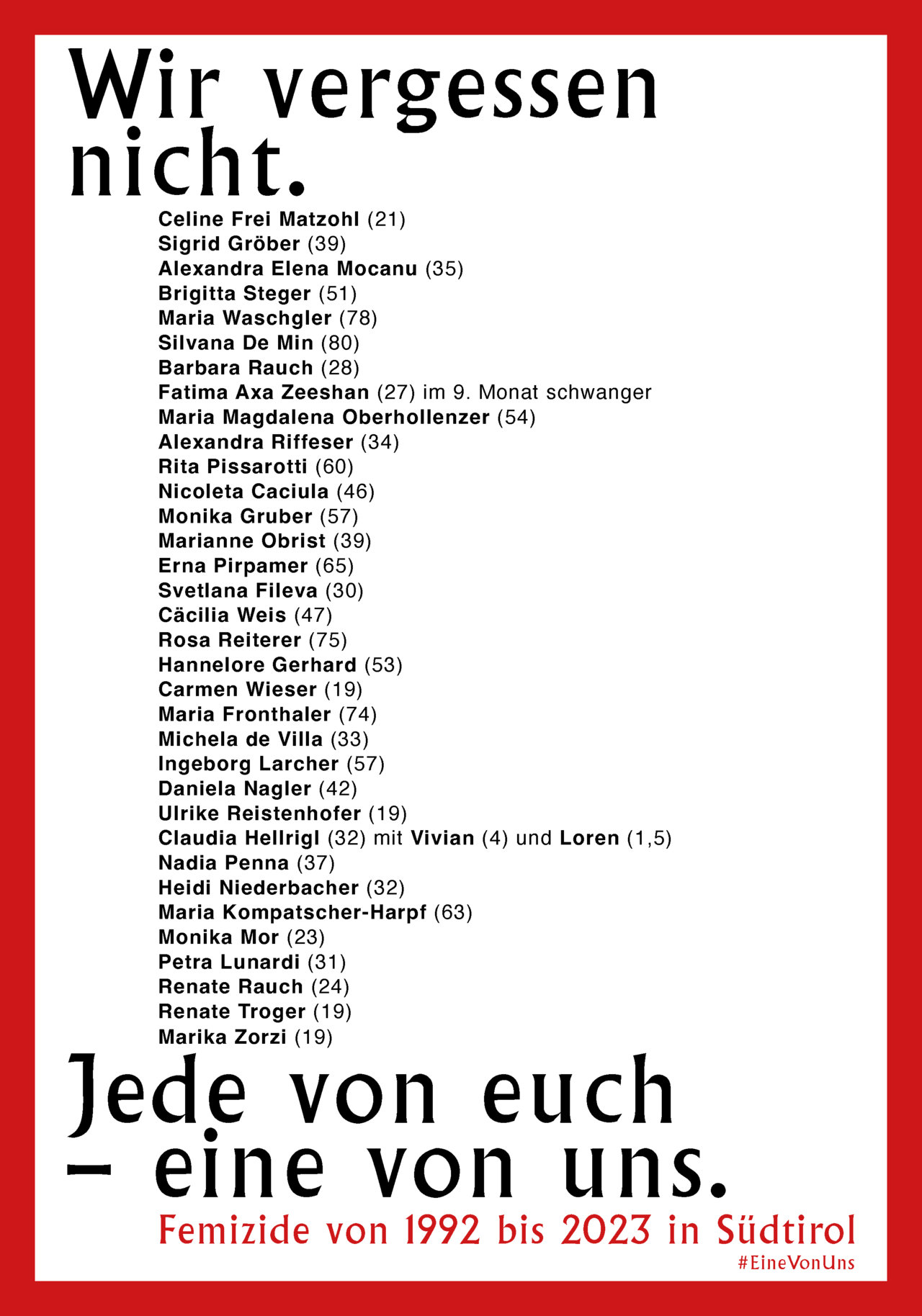 Wir vergessen nicht.
